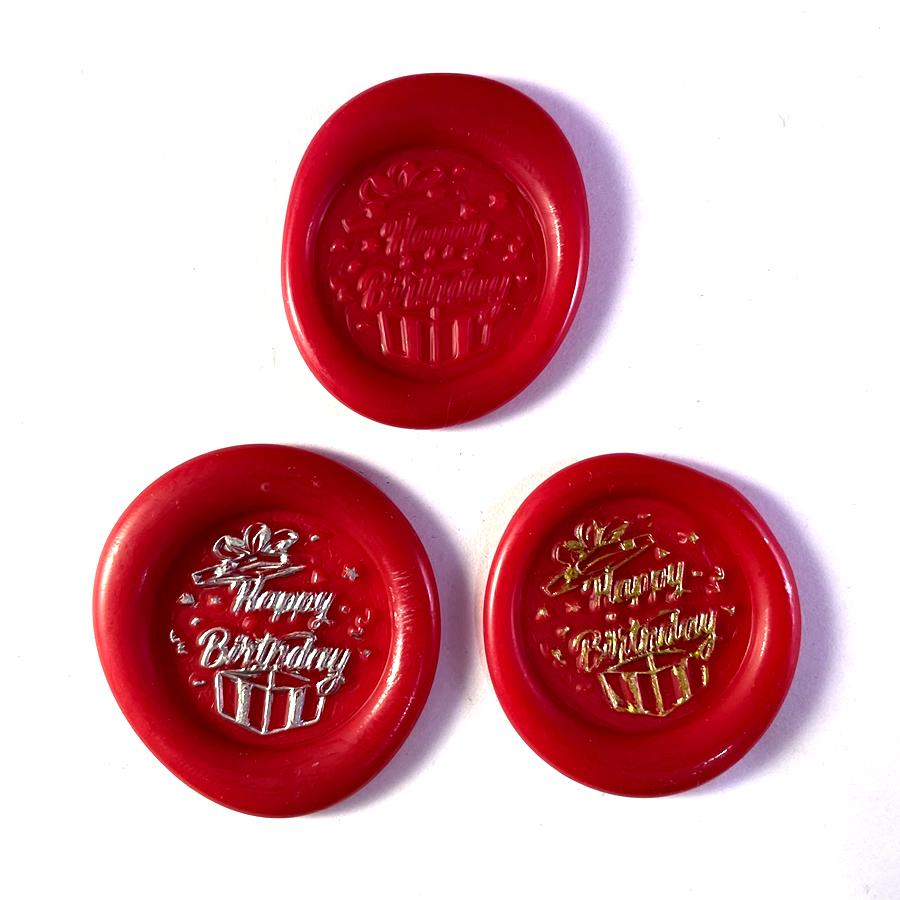 buy red happy birthday wax seal
