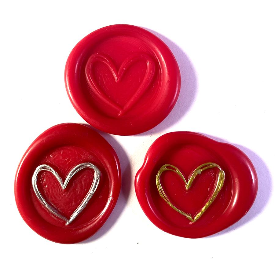 buy red love heart wax seal