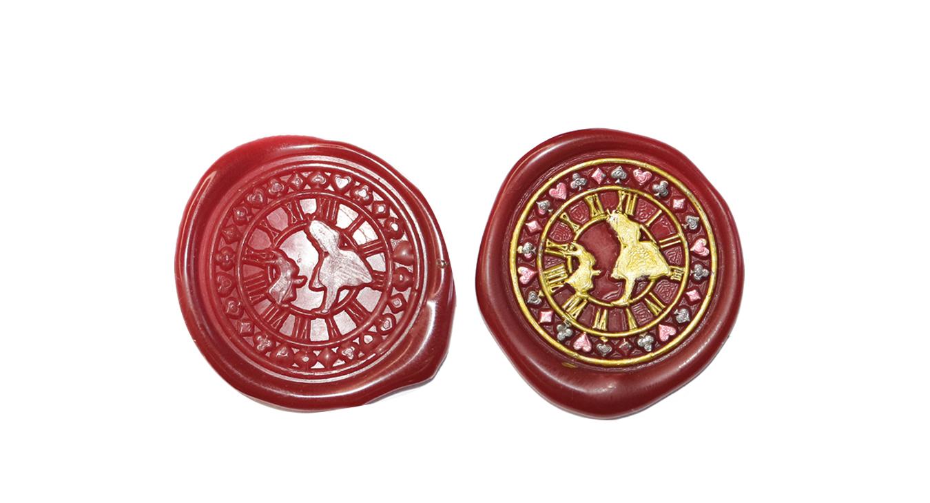 Alice Clock Face Rabbit Peel & Stick Wax Seals