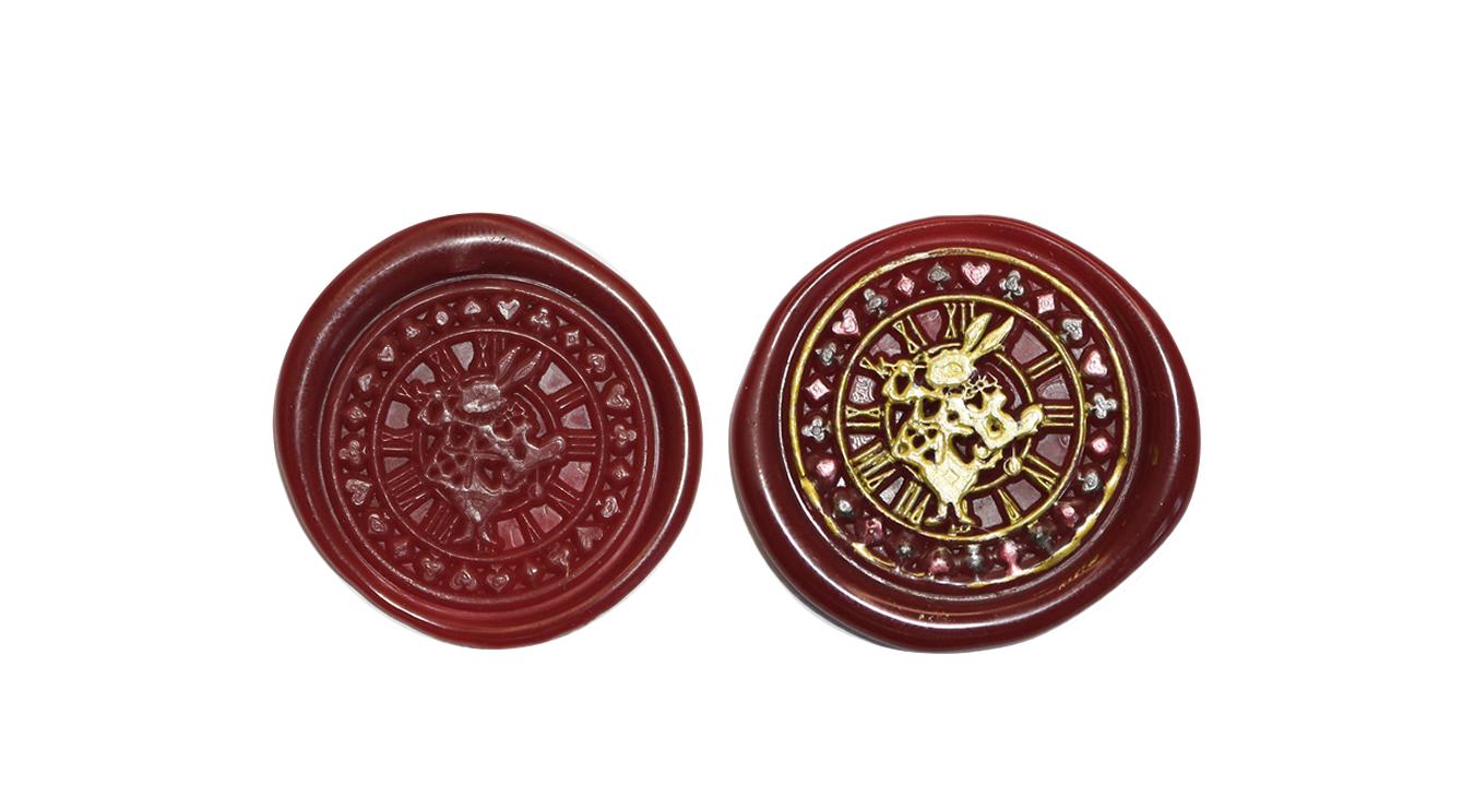 Alice Clock Face Rabbit Herald Peel & Stick Wax Seals