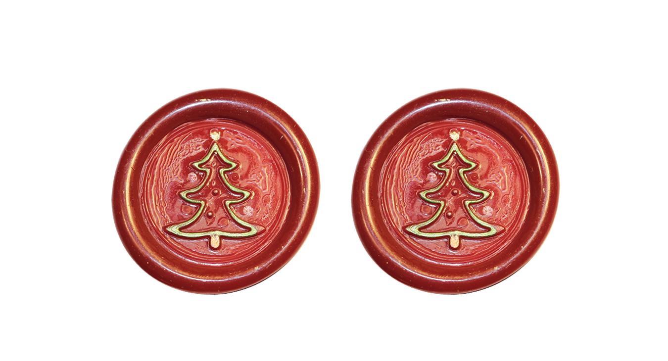 Christmas tree wax seal stickers