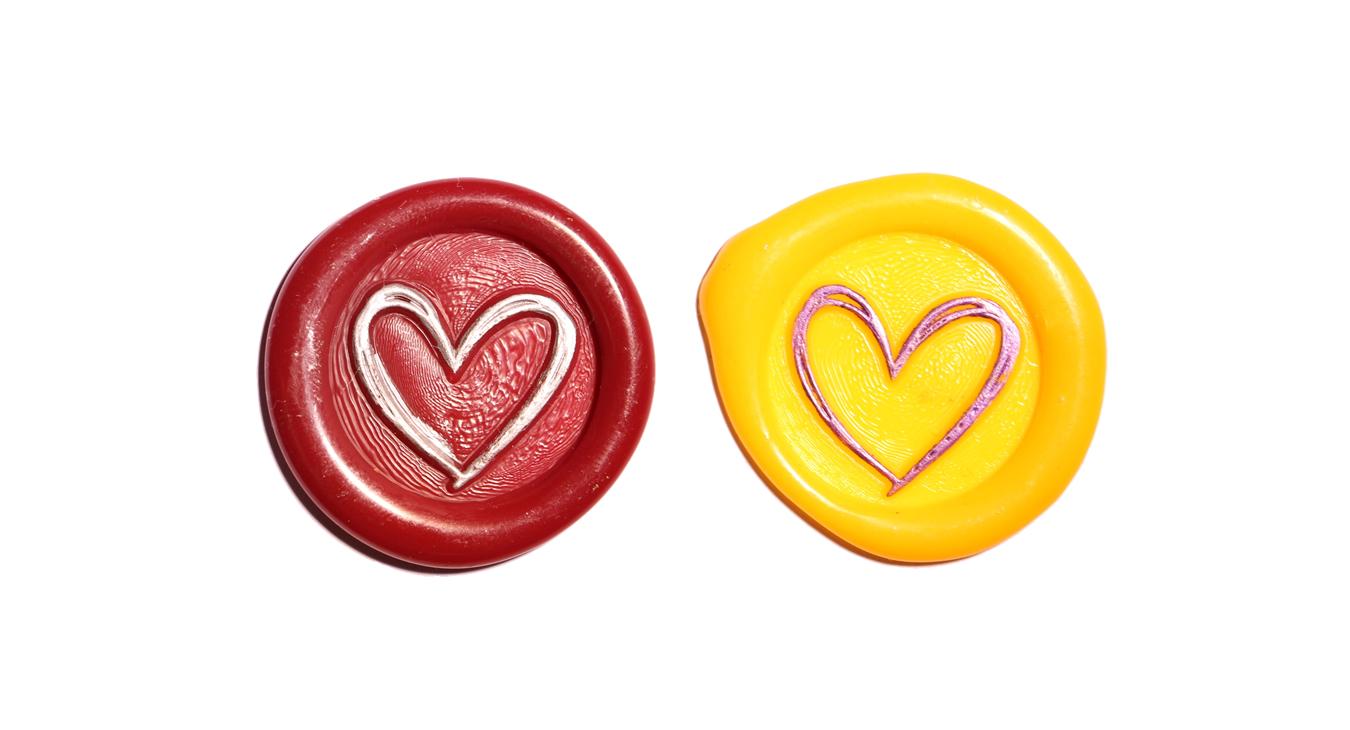 Love Heart Peel & Stick Wax Seals